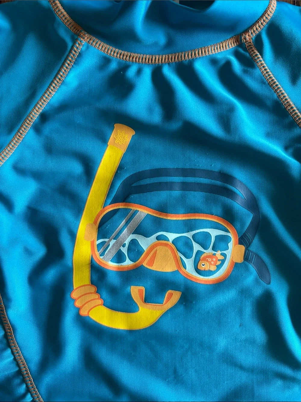 UV Skinz UPF50+ Goldfish & Snorkel Mask Swimsuit Set, 4T